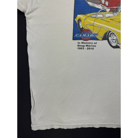 Vintage Y2K Berger All Chevy Show Camaro Car Promo Art Rare Annual XL White Tee - Picture 6 of 16